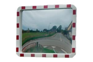 Trafikspejl - firkantet m. reflekser