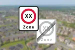 Seri Q Sign E68-4-69-4-Zone-med-lokal-hastighedsbegrænsning-med-ophør