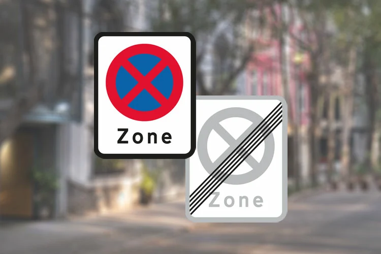 Seri Q Sign E68-2-69-2-Zone-med-standsning-forbudt-med-ophør