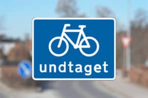 U5.2 Cyklister undtaget skilt Seri Q Sign