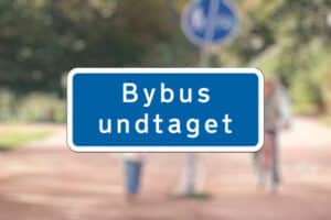 UD11.3 Bybus undtaget blåt skilt Seri Q Sign