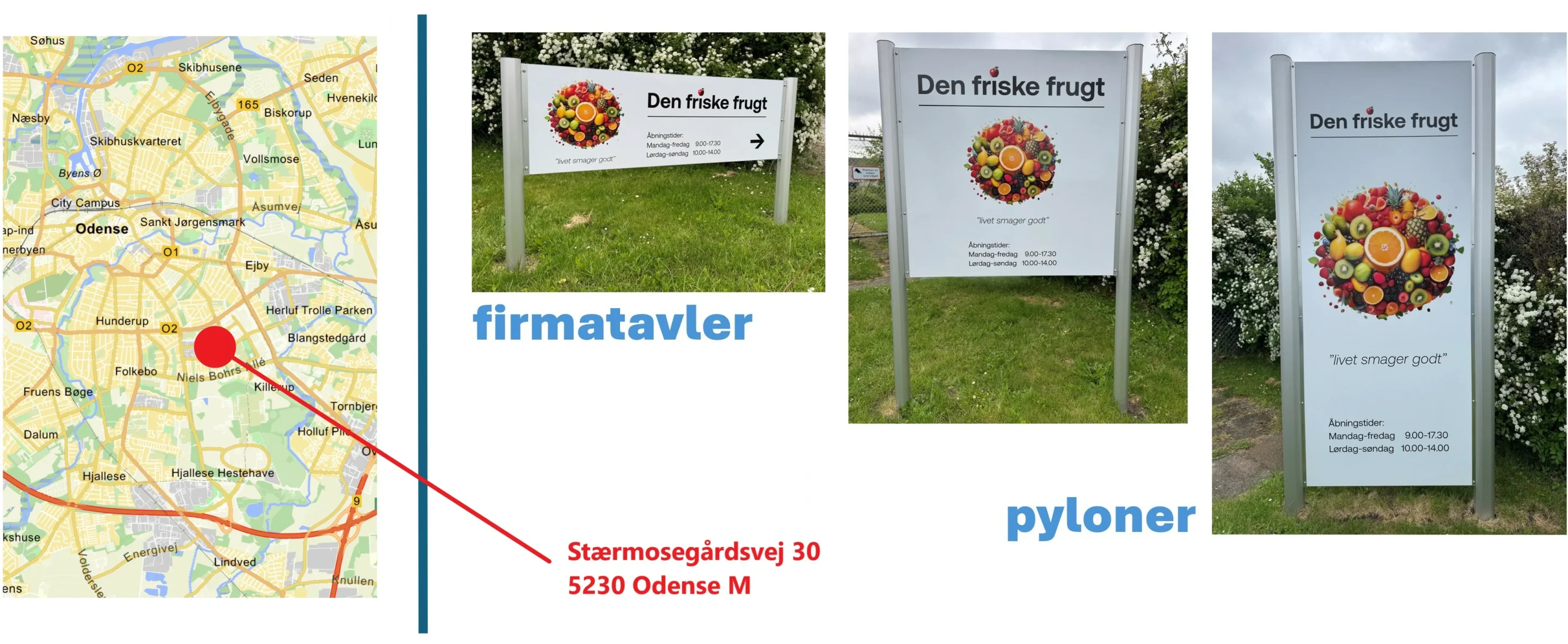 Showroom og varianter af SeriProfil reklameskiltene