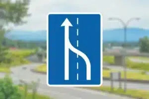 Seri Q Sign E16-2-3-Vognbaneforløb-med-vognbaneskift