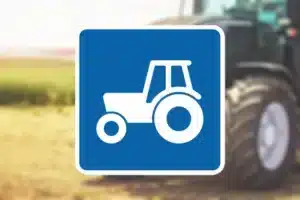 Seri Q Sign E22-3-V-Anbefalet-rute-landbrugsmaskiner-venstre