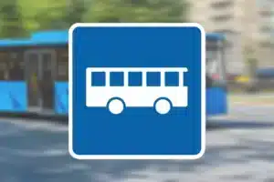 Seri Q Sign E22-4-H-Anbefalet-rute-for-bus-højrevendt