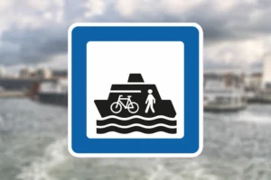 Seri Q Sign M10-Færge-for-cyklende-og-gående