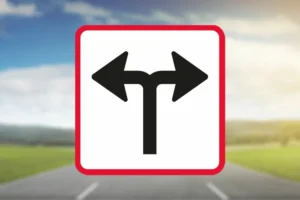 Seri Q Sign U6-5-Højre-eller-venstresving